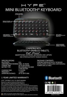 Hype Mini Bluetooth Keyboard for Bluetooth Enabled Phones Tablets HY 