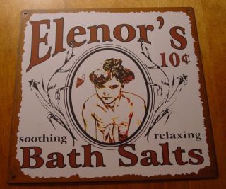   Primitive Rustic Vintage Western BATH SALTS Bathroom Home Decor Sign