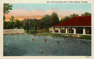Indian Springs State Park Georgia GA 1940 New Swimming Pool Vintage 