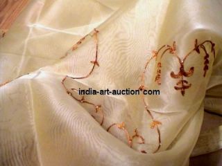 Gold Embroidery Beaded Sheer 84  Curtains India Sari