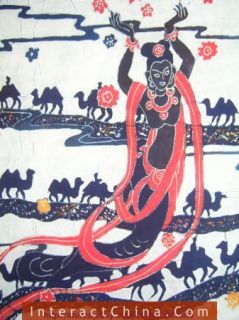 Batik Folk Art Painting 34x60 Miao Hmong Artist 115