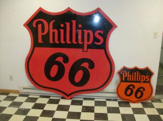 Vintage Phillips 66 Porcelain Sign 29 inch RARE Texaco mobil sinclair 