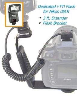 Dedicated I TTL Flash Bracket 3ft Ext Cord Bonus for Nikon D300S DSLR 