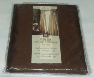 Beacon Looms Majesty Silk 42 x 84 Window Panel Lined Brown NEW