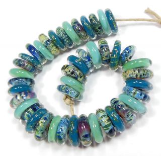   Enchanted Mermaid Tears Boro Handmade Lampwork Glass Beads