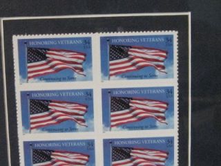 Honoring All Service Branchs Veterans US Stamps Framed