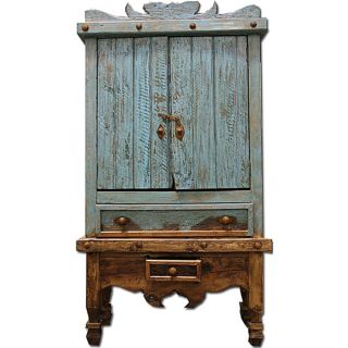 Turquoise Armoire Very Nice Well Built Rustic Western