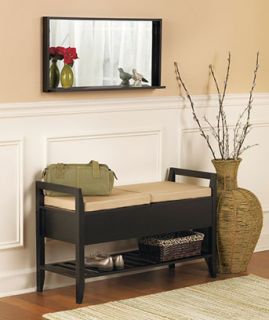 Decorative Bench or Mirror Seat Cushions in Walnut or Black Entryway 