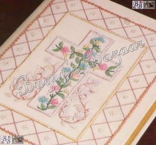 Bucilla Floral Cross Bible Cover Beaded Embroidery Kit