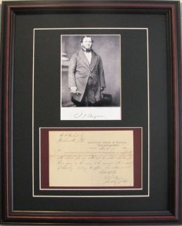Judah Benjamin Signed Civil War Document Reprint Frame