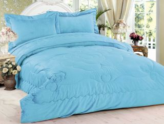3pc Turquoise Down Alternative Comforter Fullsize All Season New 
