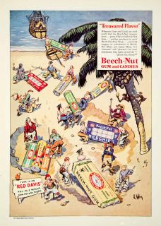   Beech Nut Gum Candies Beach Treasure Pirates Sand Red Davis NBC Island