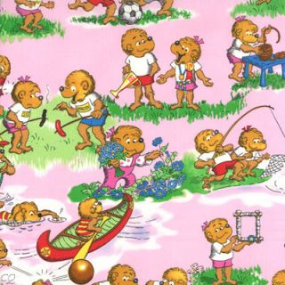 Moda Stan Jan Berenstain Bears Welcome to Bear Country Camping Pink 