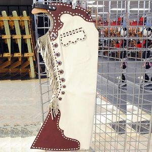New Handmade Smooth Leather Texas Bell Ranch Cowboy Chaps Loaded with 