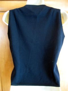 PRADA Beautiful Italian Black Cashmere Sleeveless Sweater Shell 40