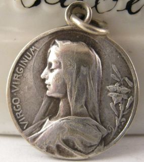 Our Lady of Lourdes St Bernadette Antique Religious Medal