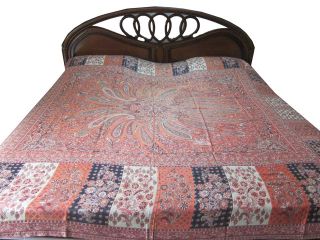   Wool Warm Bedspread Bed Cover Huge Throw Orange Blanket India Bedding