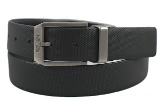 Kenneth Cole Mens Textured Black Reversible Leather Belt   38   NEW w 