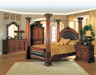 Montecito King Canopy Bed 5 Piece Bedroom Furniture Set