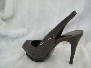 BEBE Shoes Platform Heels Zahara Grey Patent