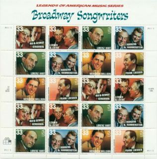 US 1999 Broadway Songwriters Complete Sheet SC 3345 50