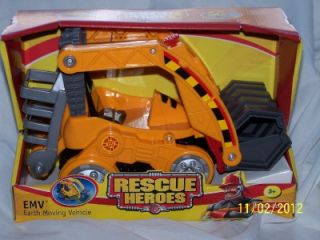 Fisher Price Rescue Heroes EMV Earth Moving Vehicle Dozer Rover Dirt 