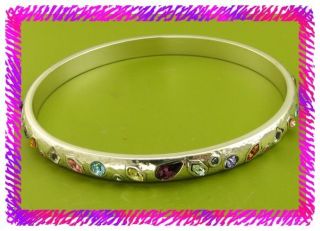 Brighton Silver Crystal Bejeweled Bangle Bracelet NWTag