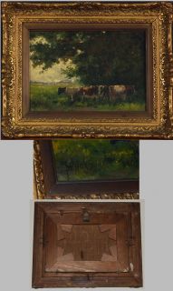   Antique Dutch Painting Cows at Pasture  by Jurrien M Van Beek