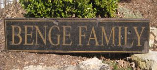 BENGE FAMILY NAME SIGN   Personalized Lastname Painted Wooden Sign