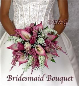Love Anna Belle Deep Rose Wedding Bouquet Bouquets Bridal Corsage 
