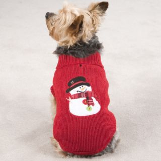 Christmas Dog Sweater Snowman Large