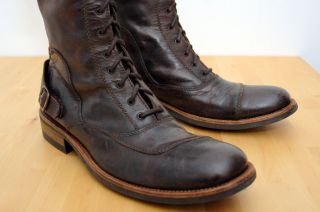 Belstaff ★ Streetmaster Black Brown 757348 ★man Leather Boots Shoe 