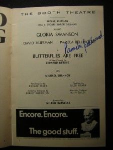1971 Gloria Swanson Pamela Bellwood Butterflies Are Free Signed 
