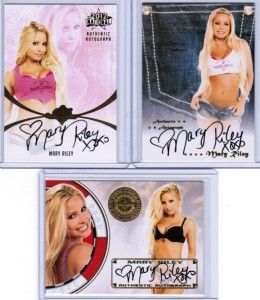   of 3 Mary Riley 2012 Benchwarmer Auto Signature Cards Hot Model