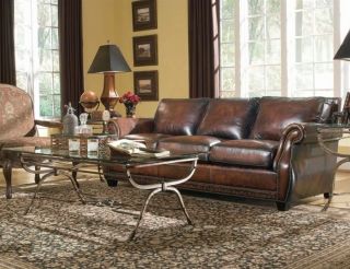 bernhardt parker leather sofa couch chair ottoman set click photo to 