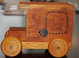 Toystalgia Wooden Postal Truck Bank with Music Player