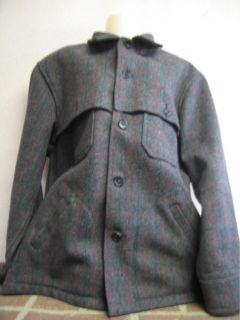Vtg Gray Plaid Bemidji Coat Jacket 100 Wool USA 1950s Mid Century 