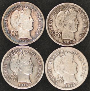Charity Auction   Four Barber Dimes
