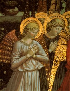 1459 Benozzo Gozzoli Angels Painting Repo Beautiful Antique Colors 13 