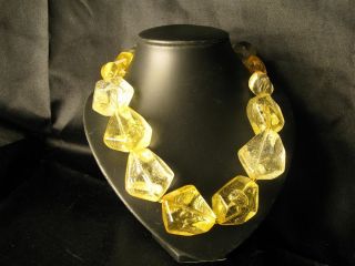 Ben Amun Lucite Ice Cubes Necklace Yellow Tone Rare Ice Cube Necklace 
