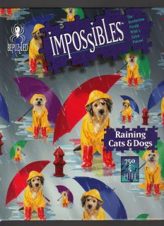 BEPUZZLED . IMPOSSIBLES .. 750 PC . RAINING CATS & DOGS ..