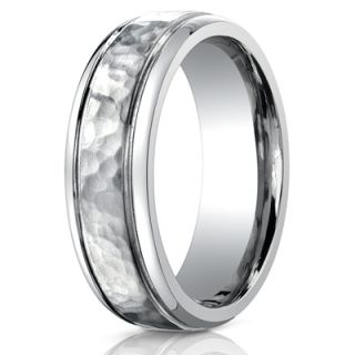 Benchmark Titanium 7mm Comfort Fit Hammer Finish Wedding Ring