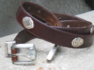 Bill Adler Used Brown Leather Concho Belt 42 105