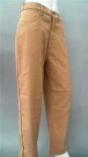 Bill Blass Jeans Petite 12P Stretch Casual Straight Pants Tan Solid 