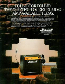 1985 Marshall 4001 Studio 15 Combo Amplifier Print Ad