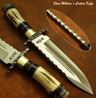 Steve Williams 1 of A Kind Stunning RARE Custom Knife Stag Antler 