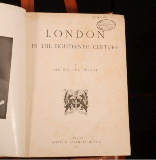 1902 London Eighteenth Century Walter Besant First