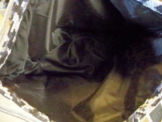 Large Betsy Johnson Betseyville Black Pink Silver Plastic Tote Bag 