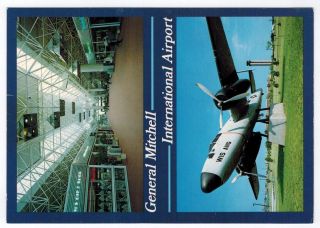 General Billy Mitchell Airport Postcard B 25 Unused