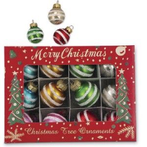 New Bethany Lowe Repro Glitter Mercury Ball Christmas Ornament Box Set 